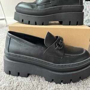 Steve Madden Black Chunky Platform Loafers